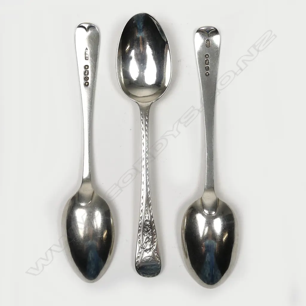 Three Victorian bright cut teaspoons Image 1++