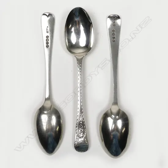 Three Victorian bright cut teaspoons