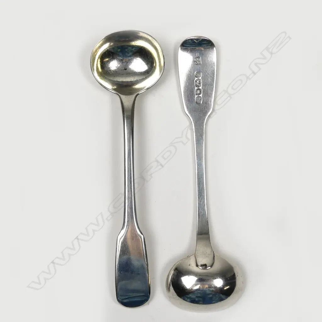 Two silver mustard spoons Image 1++