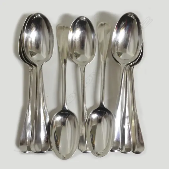 12 silver dessert spoons