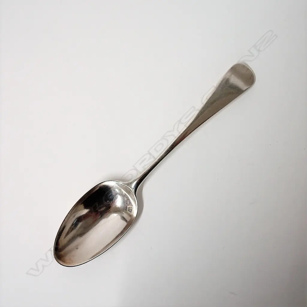 An early George III silver bottom marked tablespoon Image 1++