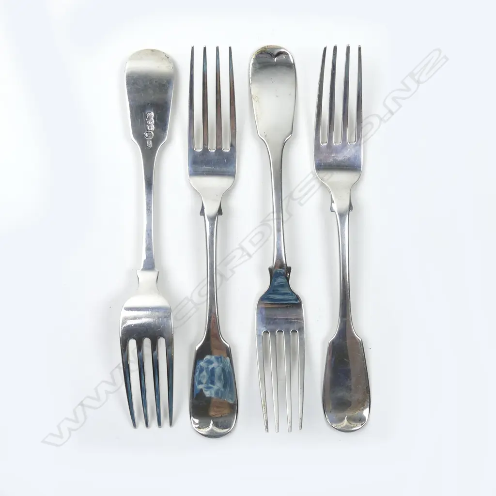 Four Victorian Scottish silver forks Image 1++