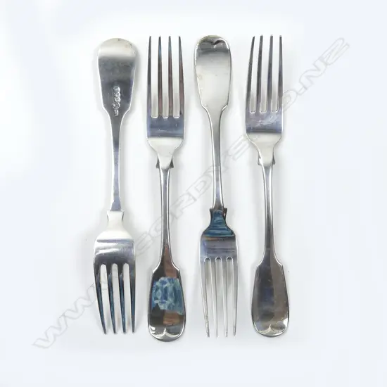 Four Victorian Scottish silver forks