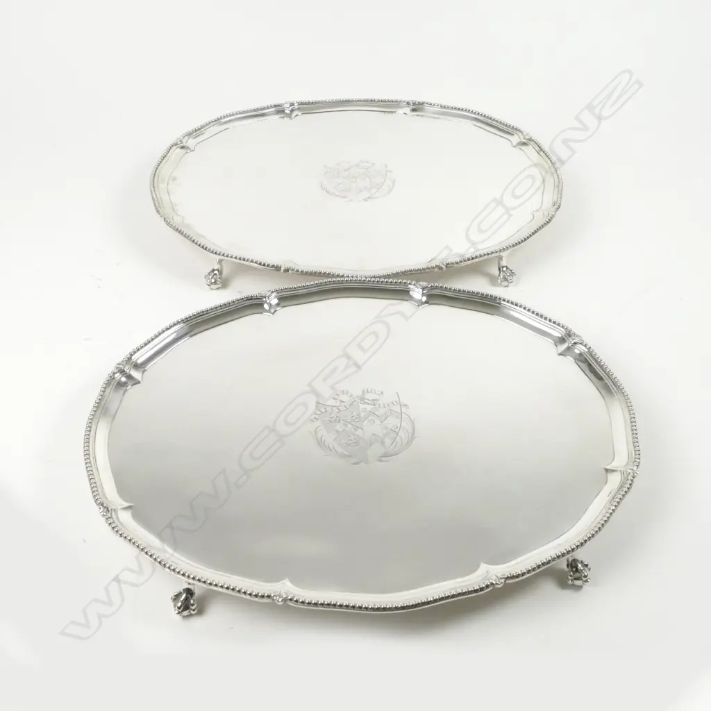 A pair of George III silver trays Image 1++