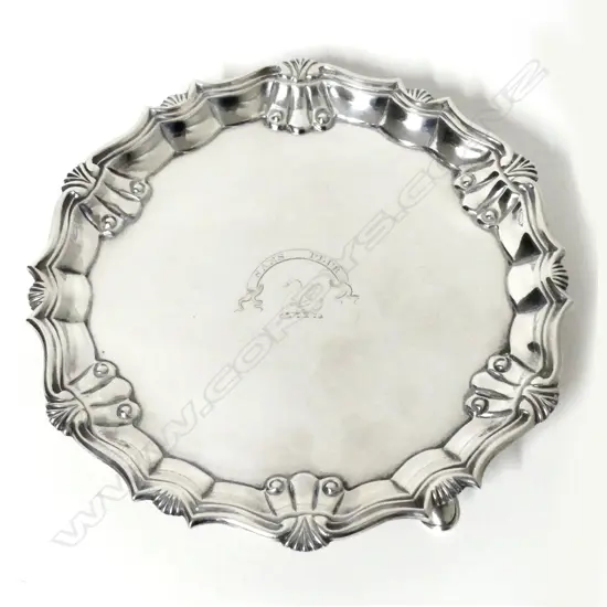 A George II silver waiter