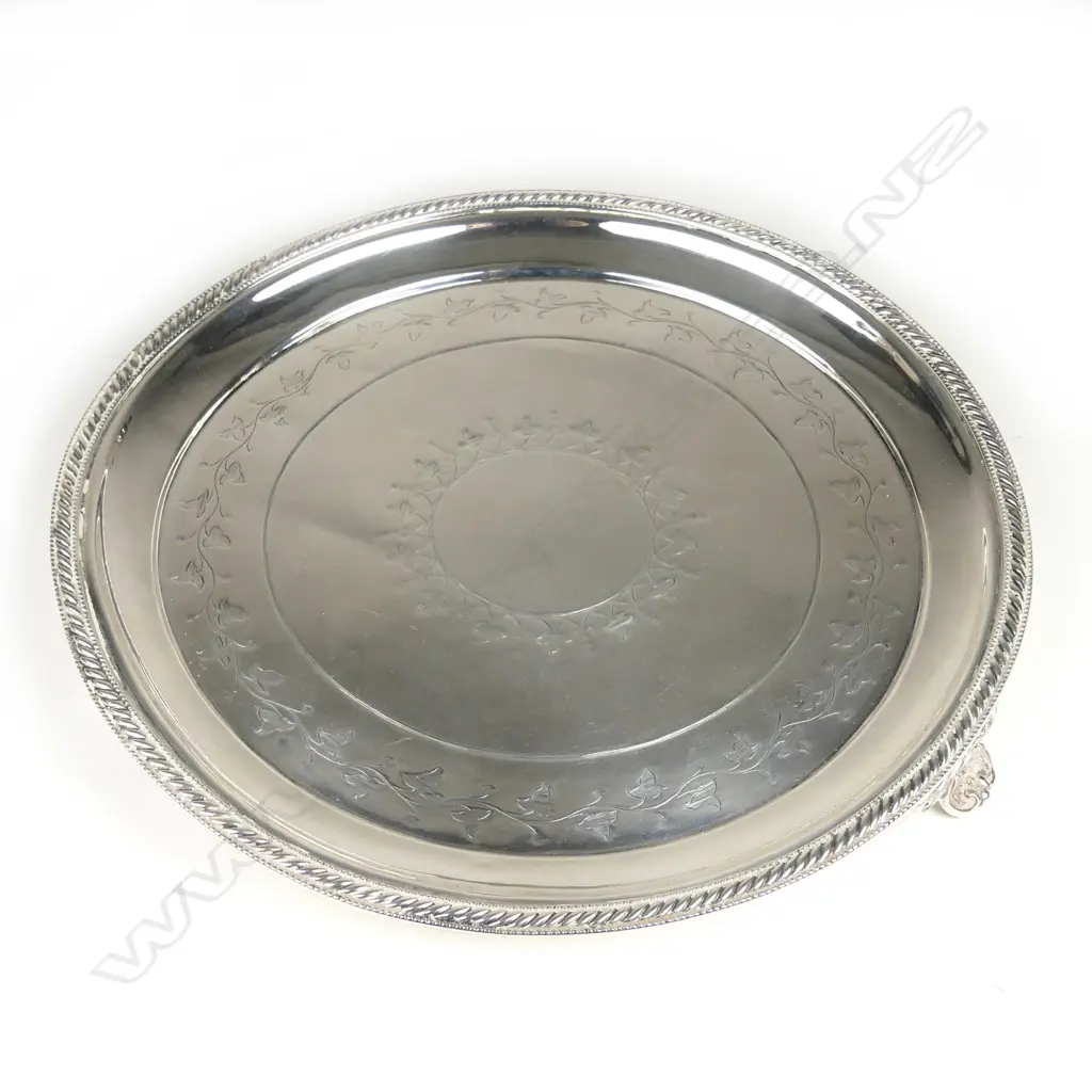 A Victorian silver salver Image 1++
