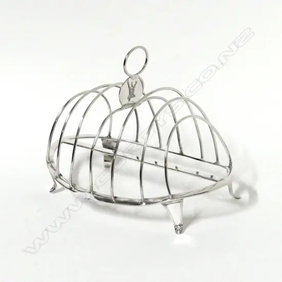 A George III silver toast rack