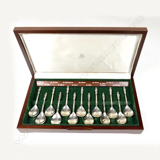 A cased set of 13 silver Apostle spoons