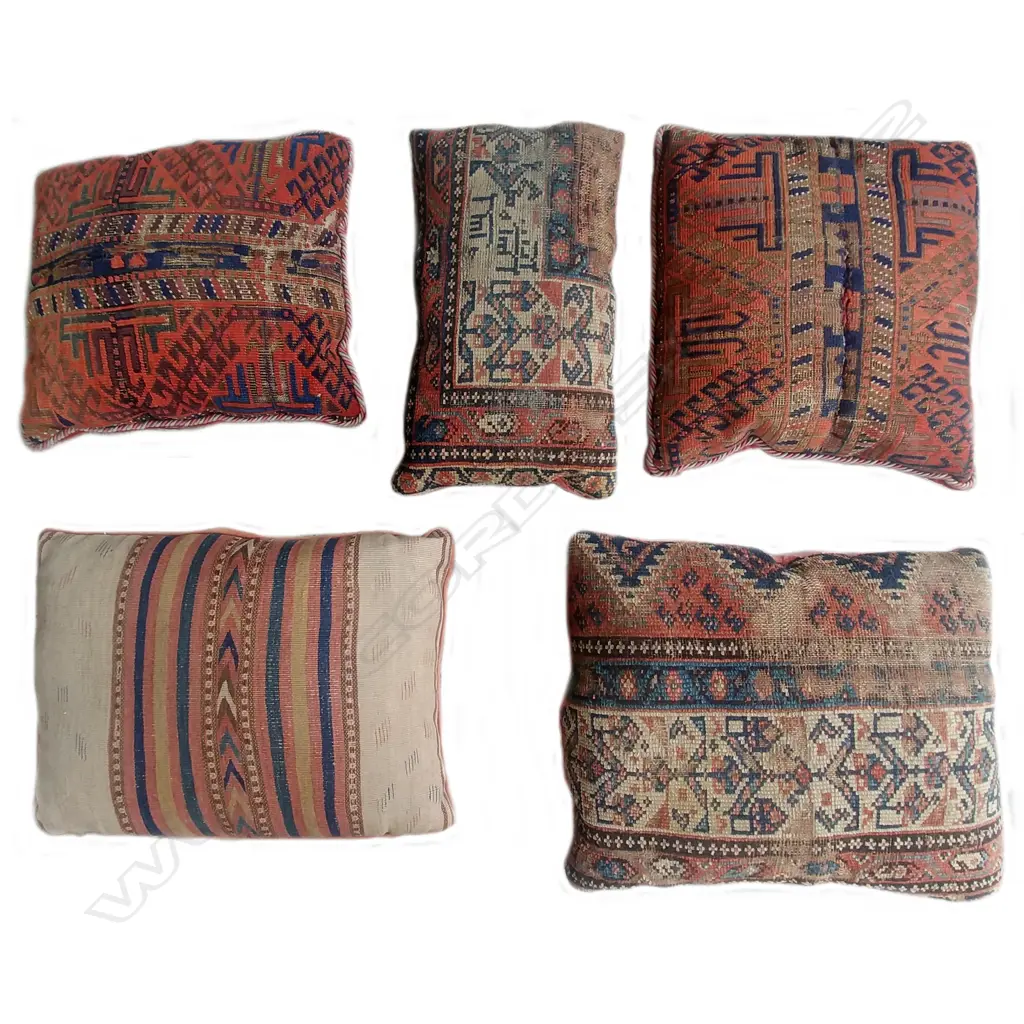 Five kilim and Persian rug cushions Image 1++
