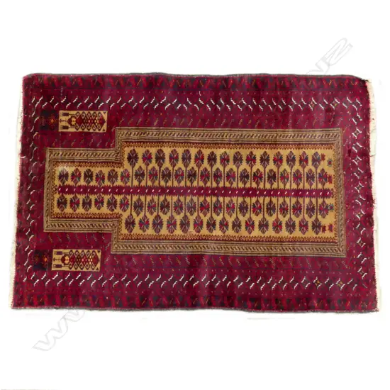 A Baluchi tribal prayer rug