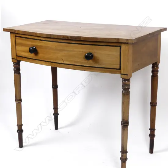 A small Georgian light mahogany bowfront side table