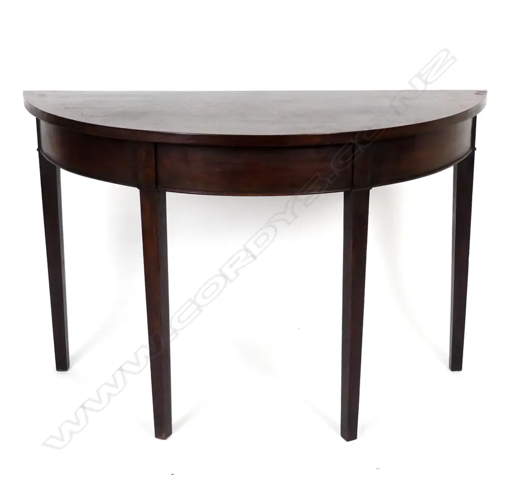 A Georgian mahogany demi-lune side table Image 1++