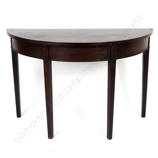 A Georgian mahogany demi-lune side table