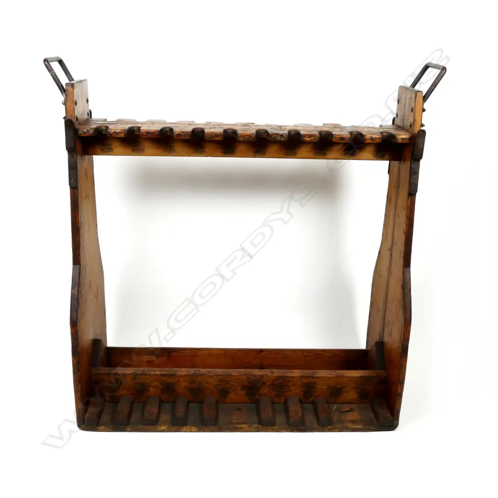 A 19thC pine gun or fishing rod rack Image 1++