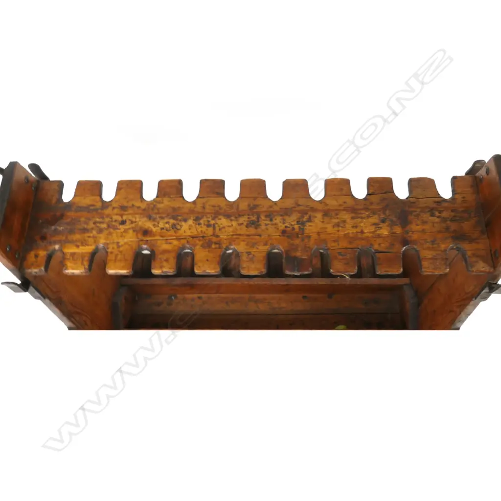 A 19thC pine gun or fishing rod rack Image 1++