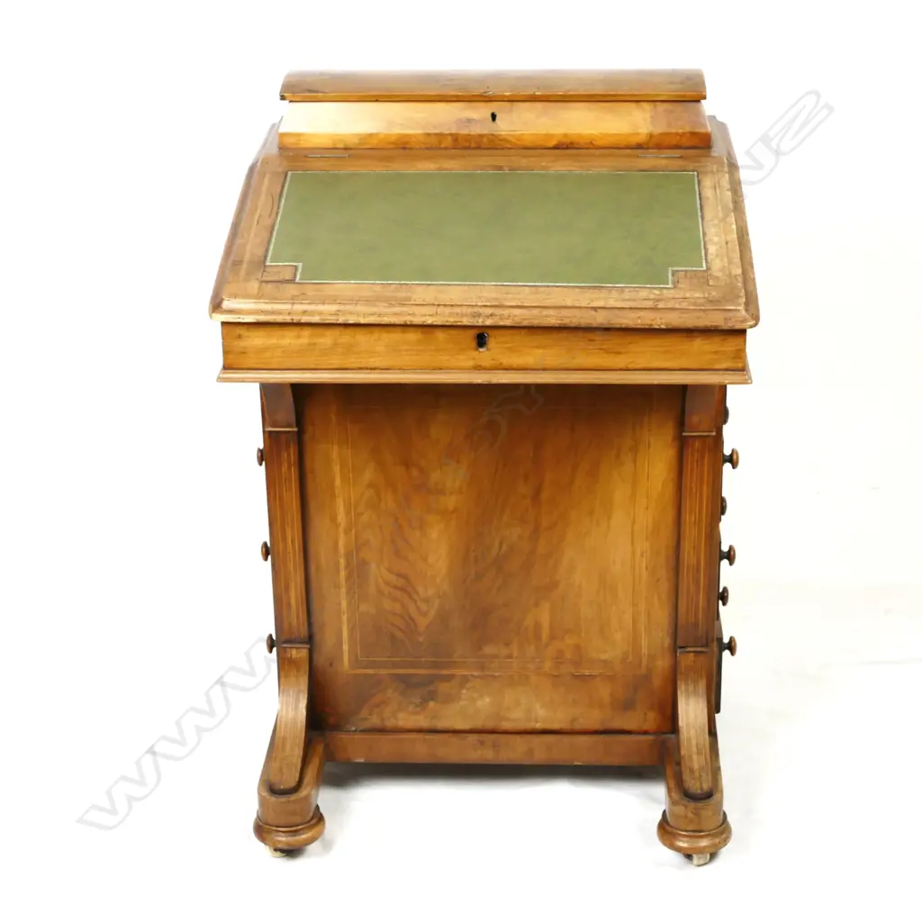 A Victorian walnut Davenport Image 1++