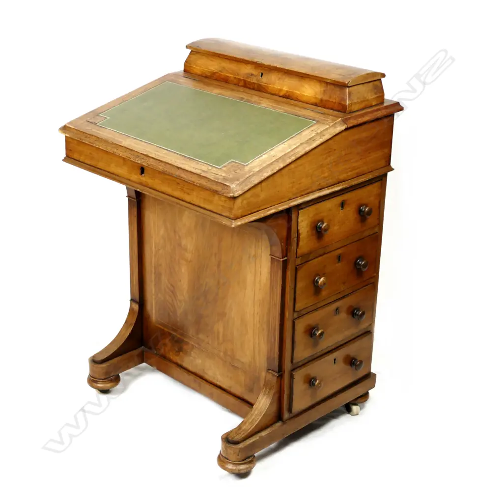 A Victorian walnut Davenport Image 1++