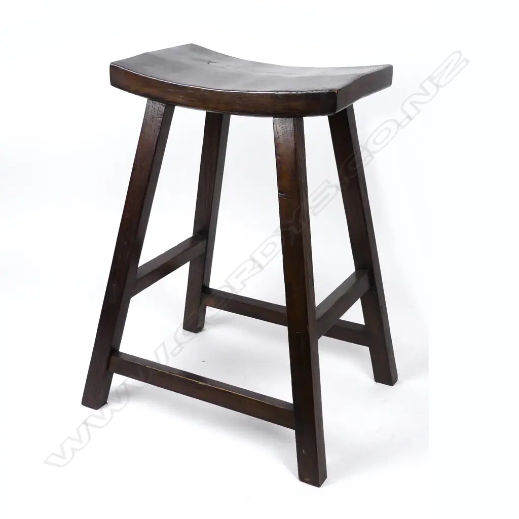 A tall Chinese hardwood stool with angled square section legs Image 1++