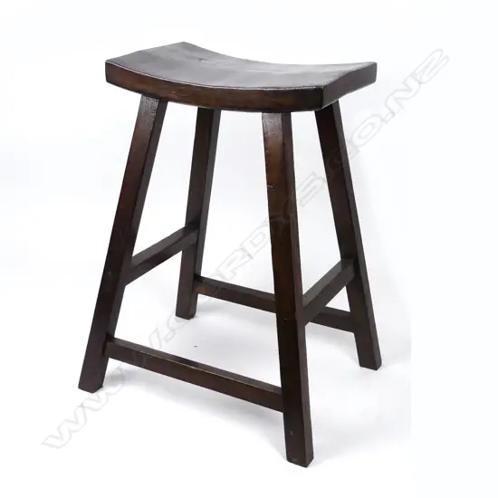 A tall Chinese hardwood stool with angled square section legs