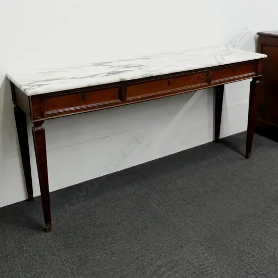 A French mahogany marble top buffet