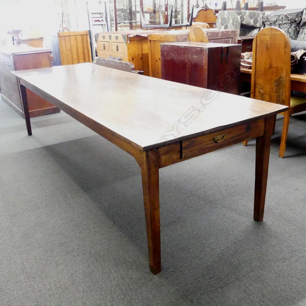 An oak French provincial country style dining table Image 1++