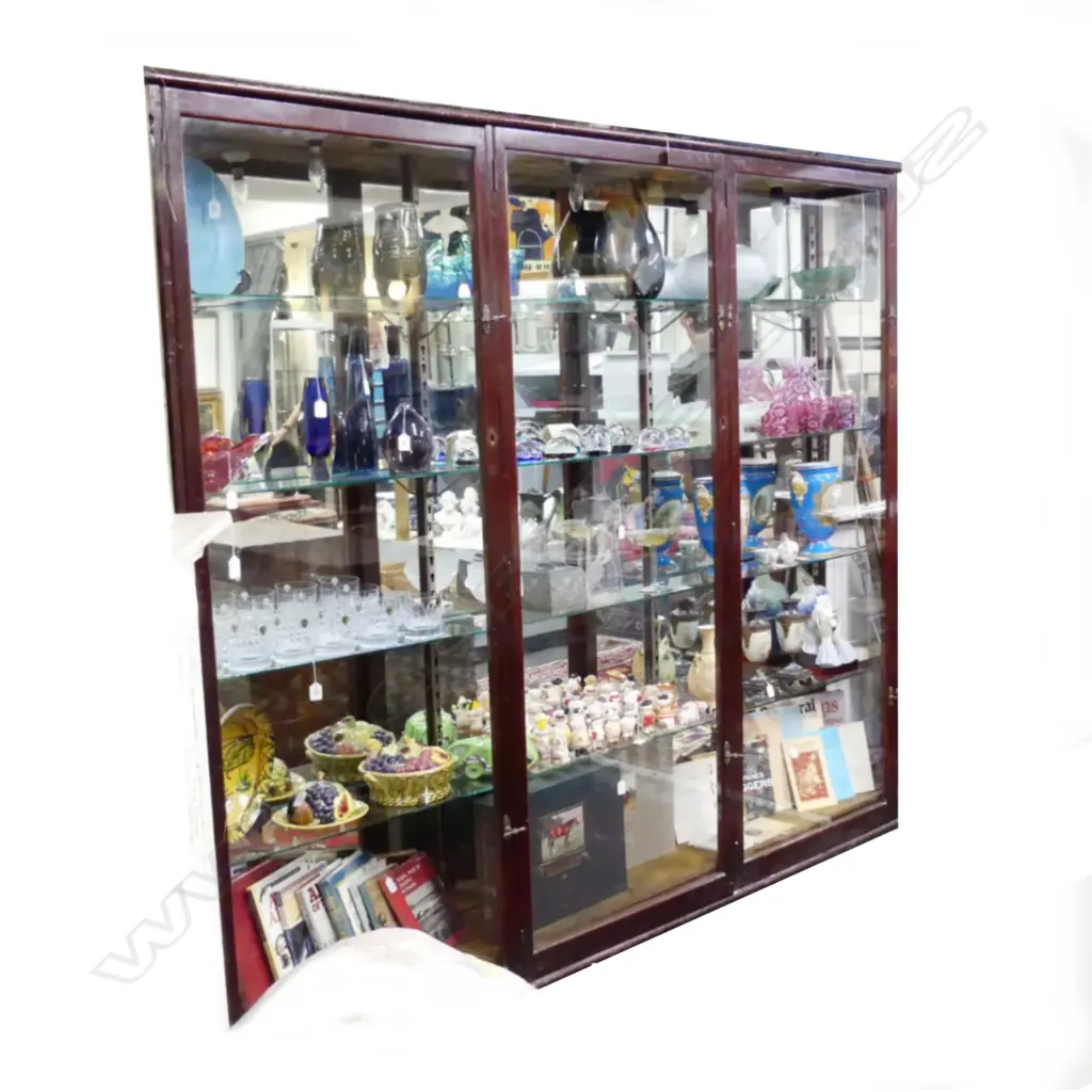 A vintage wood and glass display cabinet Image 1++
