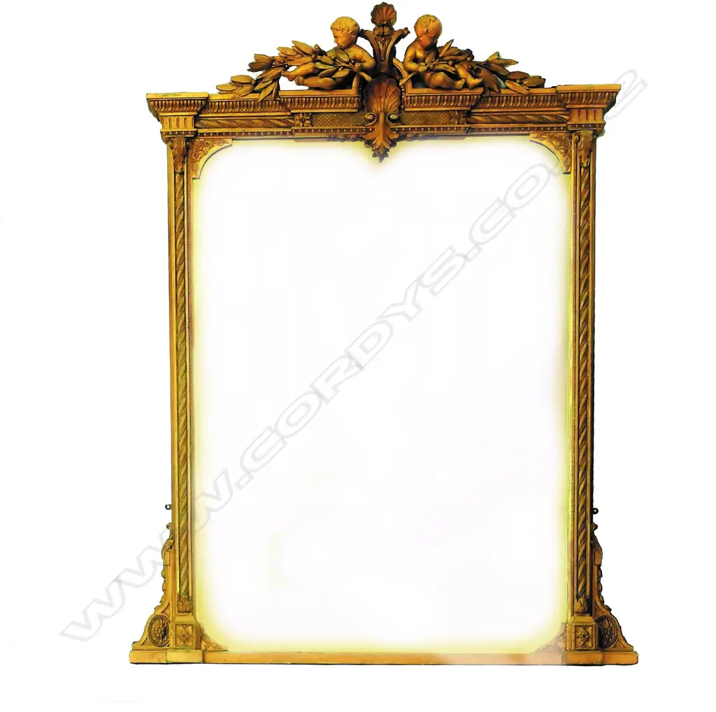 A large and impressive French gilt overmantel mirror Image 1++