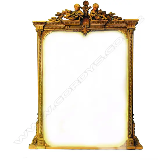 A large and impressive French gilt overmantel mirror