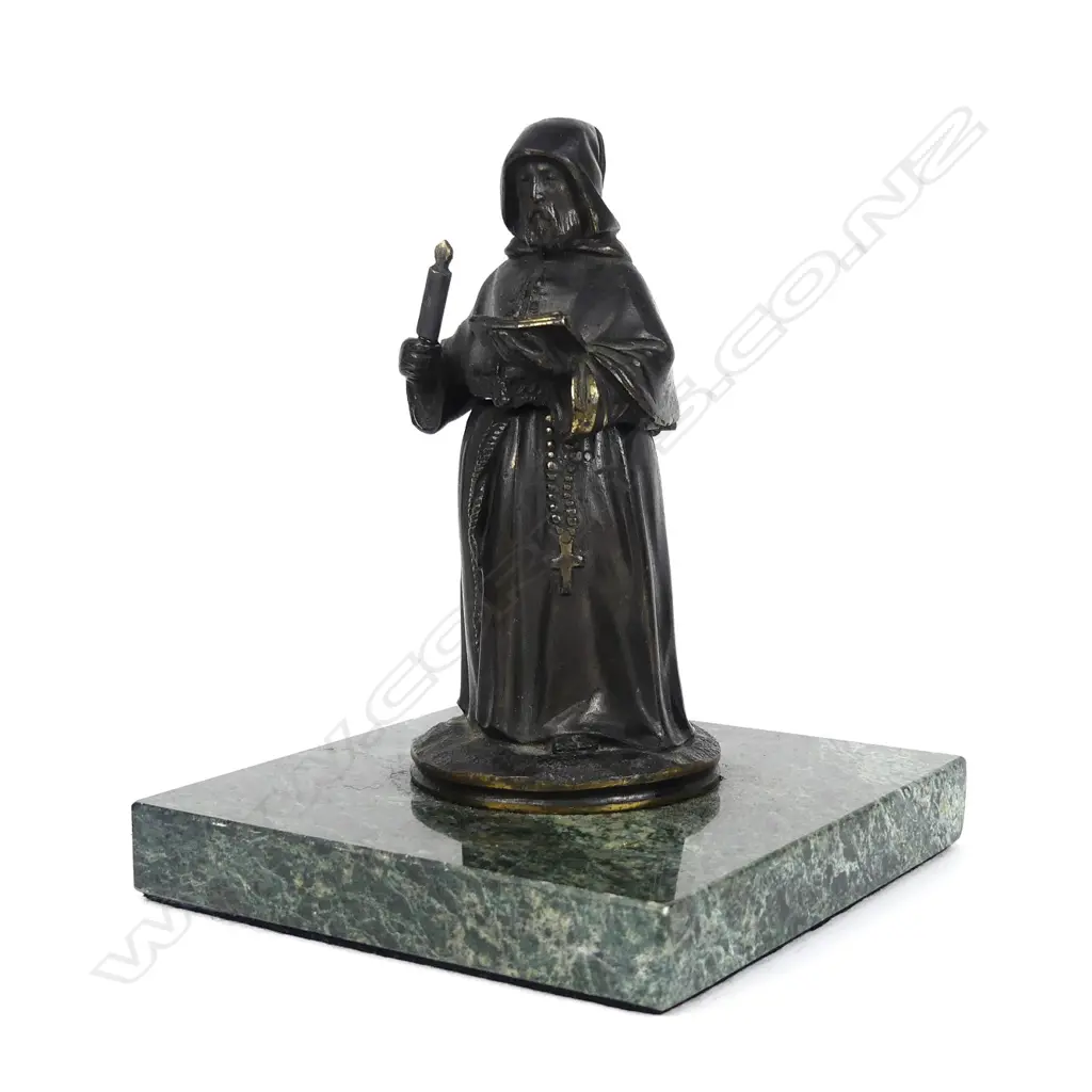A bronze box modelled as a monk Image 1++