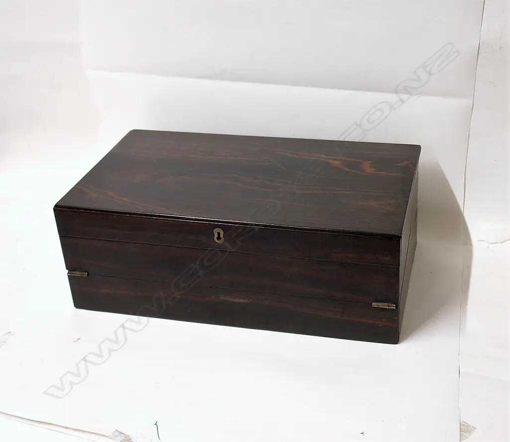 A 19thC Anglo-Indian quality ebony writing slope Image 1++
