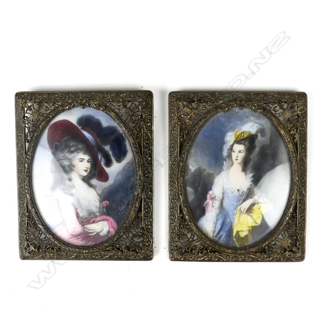 A pair of miniature paintings on ivory Image 1++