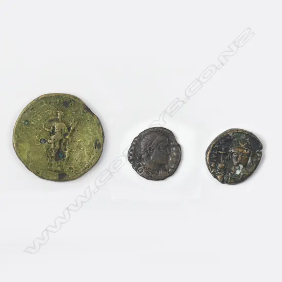 Three Roman coins
