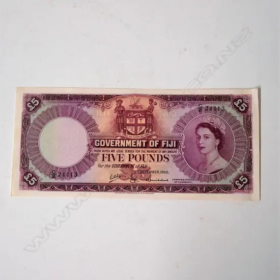 'Government of Fiji' £5 bank note
