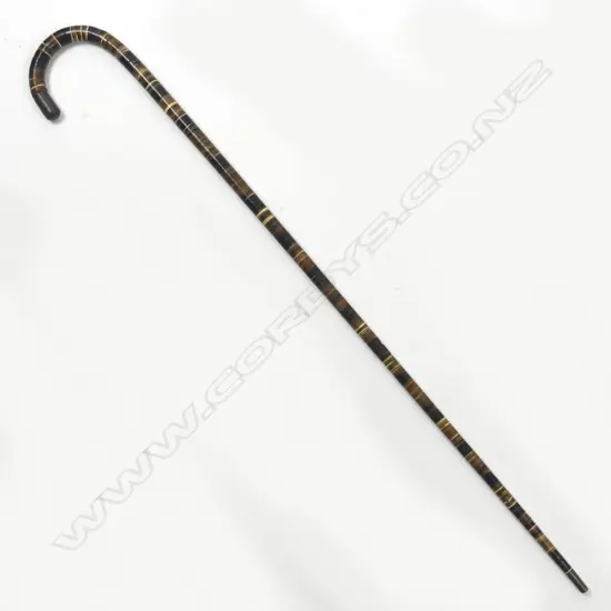 A walking stick of horn discs