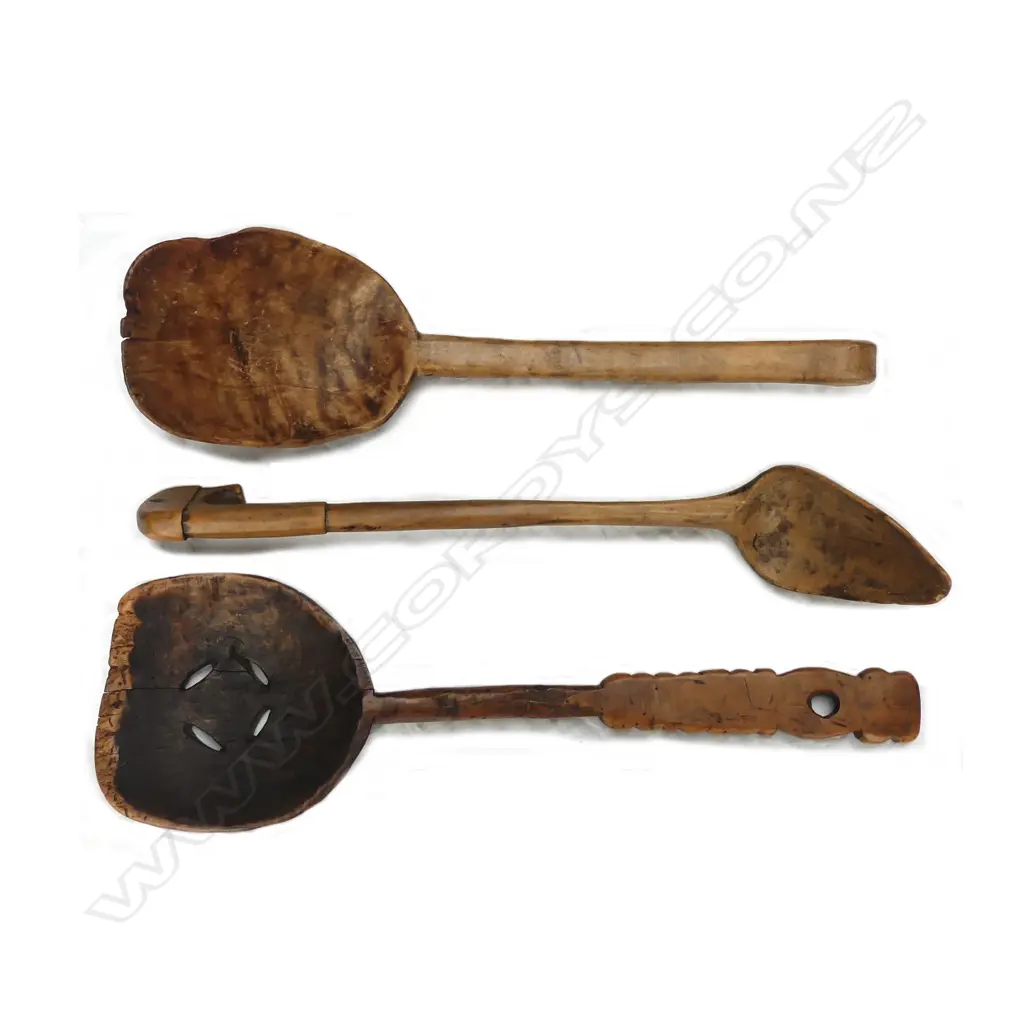 Three primitive country wooden spoons Image 1++