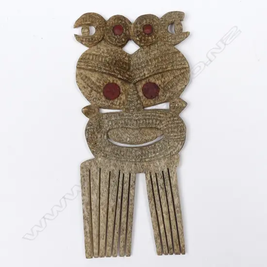 A 19thC whalebone heru (hair comb)