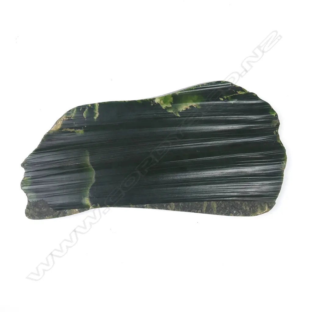 A hand cut slab of pounamu (nephrite) Image 1++
