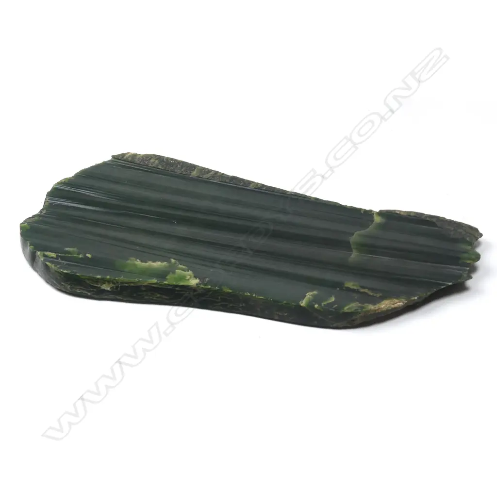 A hand cut slab of pounamu (nephrite) Image 1++
