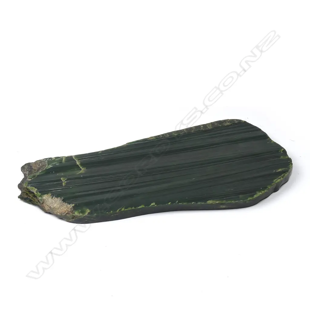 A hand cut slab of pounamu (nephrite) Image 1++