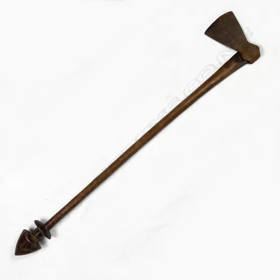 A New Hebrides/Vanuatu iron trade axe hafted on a wooden club handle