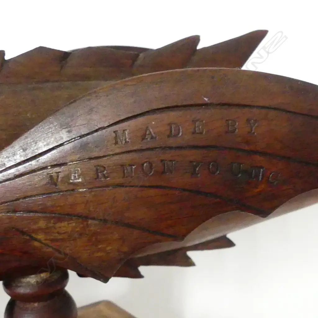 A Pitcairn Island carved wood folk art flying fish Image 1++