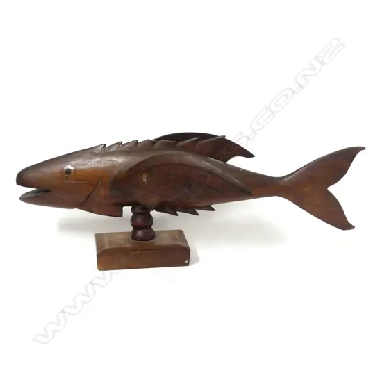 A Pitcairn Island carved wood folk art flying fish
