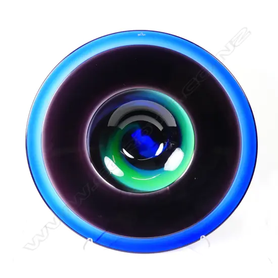 A large Hoglund glass circular dish