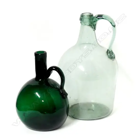 Two antique glass bottles