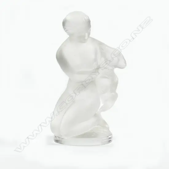 A Lalique clear and frosted glass paperweight