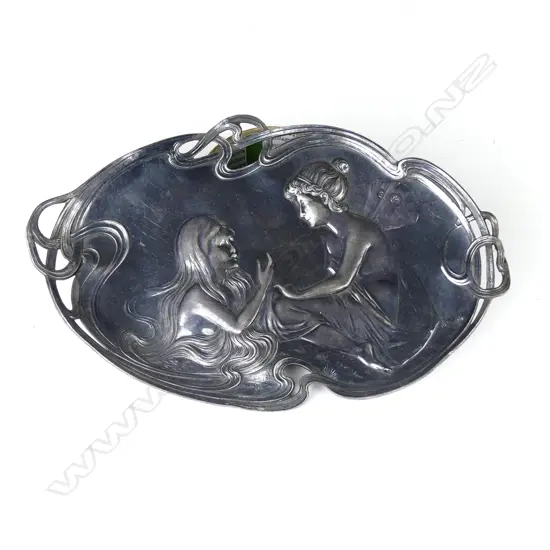 A W.M.F. Art Nouveau silver plate oval dish