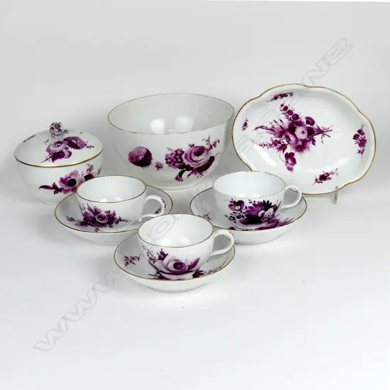 Three pieces of Meissen tableware