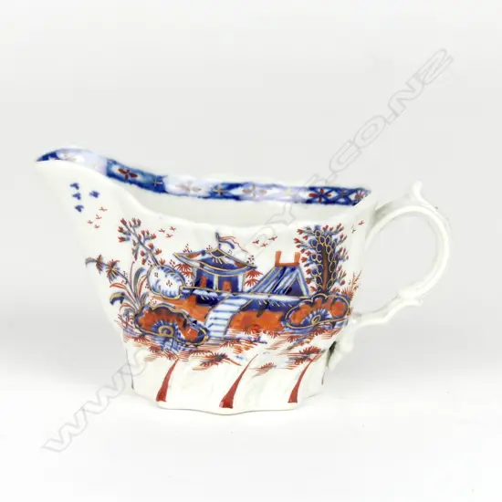 An 18thC English Seth Pennington (Liverpool) porcelain cream boat