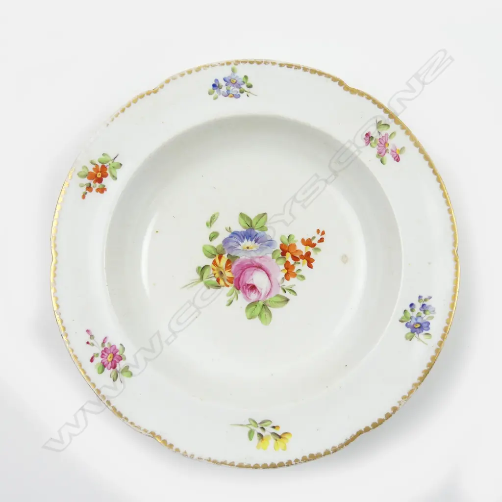 A Georgian period Bloor Derby porcelain circular dish with shaped Image 1++