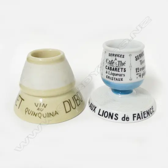 Two French porcelain table match strikers